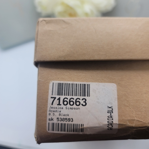 Jessica Simpson Acadia Patent Leather Black Peep Toe Heels Size 8.5 - Picture 7 of 10